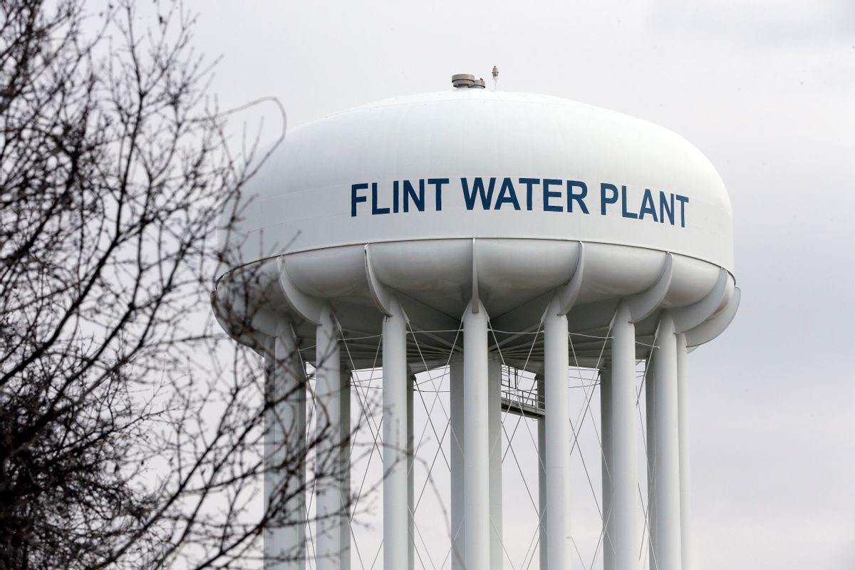 The Flint Water Plant tower is seen, Friday, Feb. 5, 2016 in Flint, Mich.  Michigan Gov. Rick Snyder on Friday defended how his office responded to an email flagging a potential link between a surge in Legionnaires' disease and Flint's water, saying an aide asked for further investigation but a state agency did not bring forward the issue again. (AP Photo/Carlos Osorio) (AP)