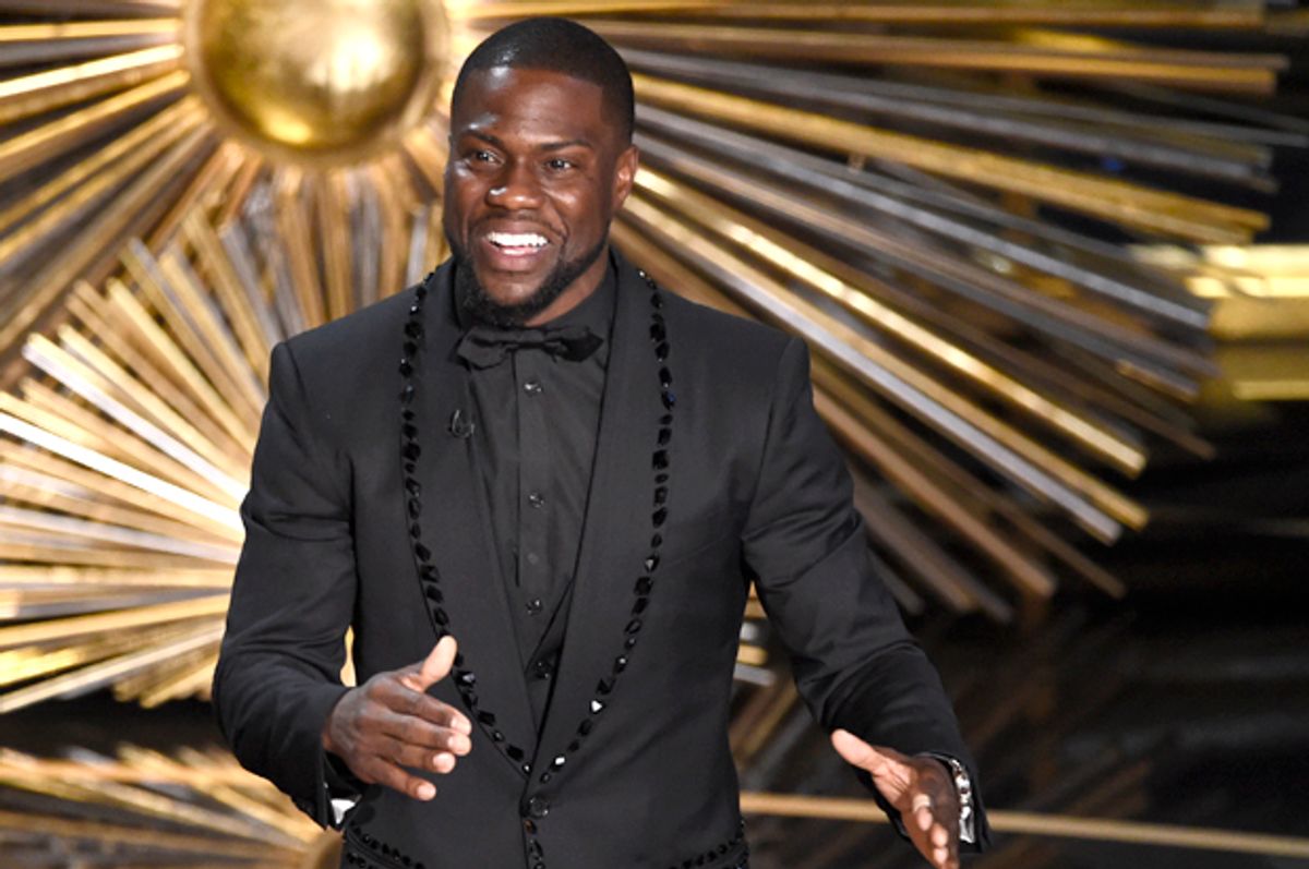 Kevin Hart at the Oscars, Feb. 28, 2016, at the Dolby Theatre in Los Angeles.   (AP/Chris Pizzello)
