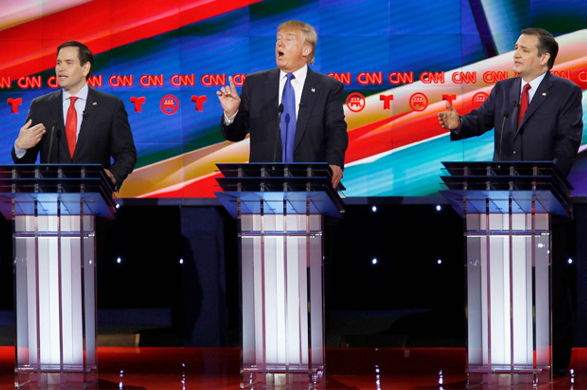 Marco Rubio, Donald Trump and Senator Ted Cruz   (Reuters/Mike Stone)