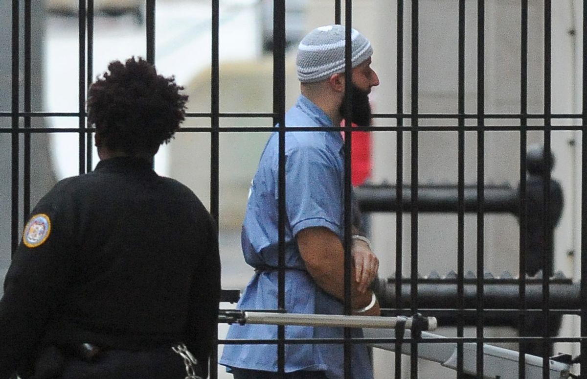 Adnan Syed enters Courthouse East in Baltimore prior to a hearing on Wednesday, Feb. 3, 2016 in Baltimore. (Barbara Haddock Taylor/The Baltimore Sun via AP)