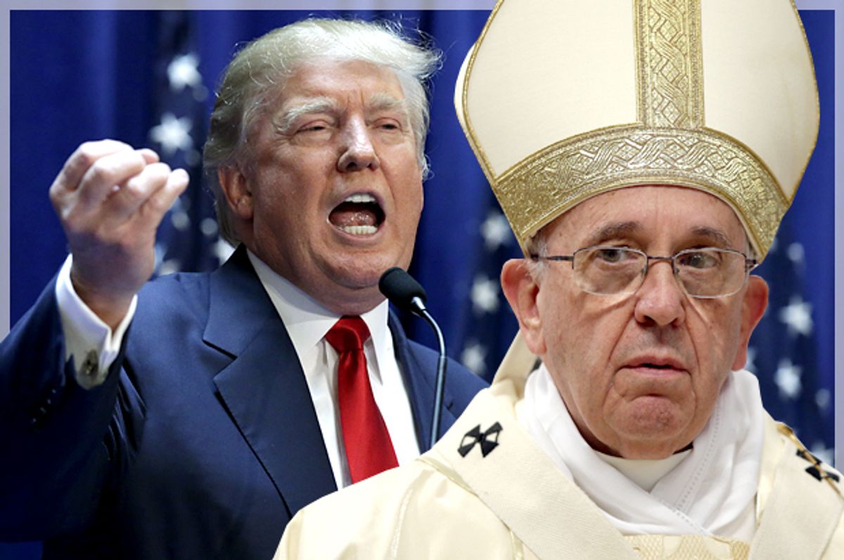 Donald Trump, Pope Francis   (Reuters/Brendan McDermid/Max Rossi/Photo montage by Salon)