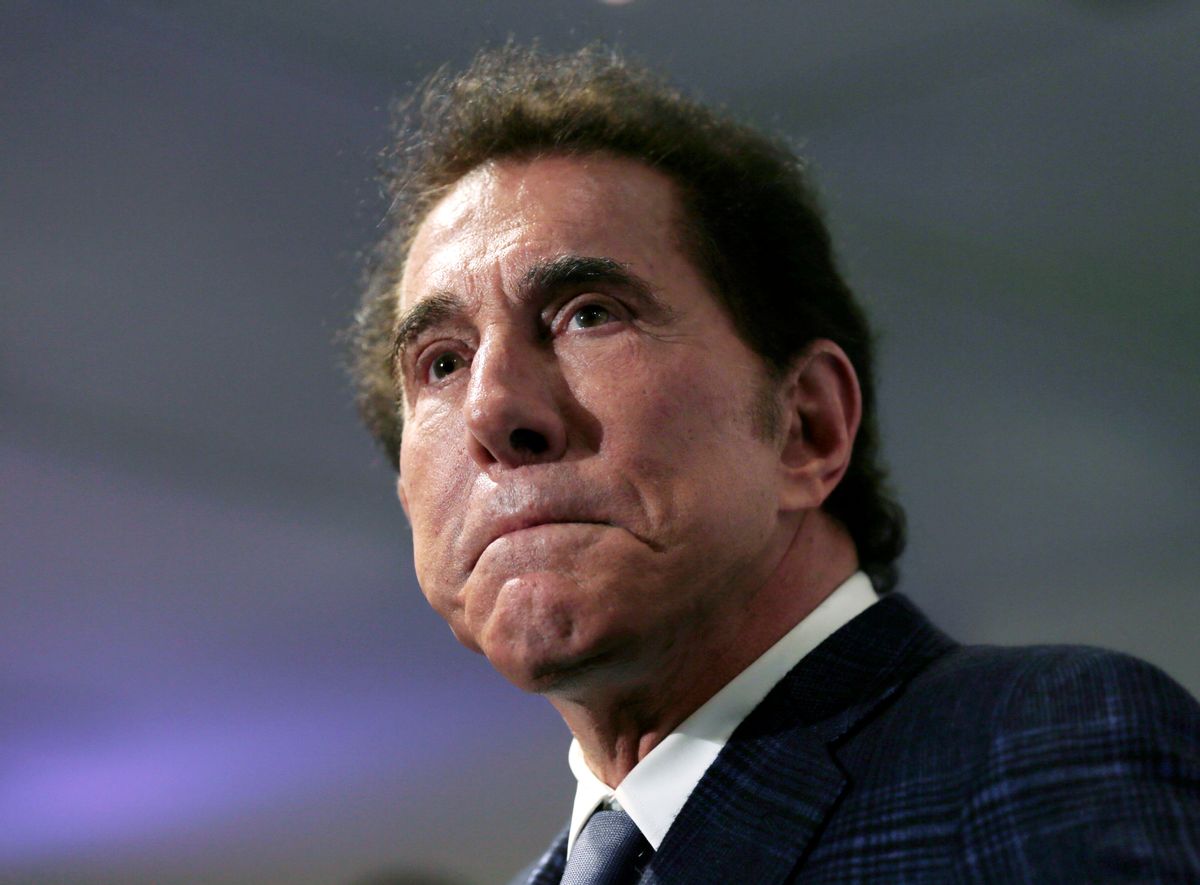 FILE - This March 15, 2016, file photo, shows casino mogul Steve Wynn at a news conference in Medford, Mass. Elaine Wynn, the ex-wife of Steve Wynn, wants a Nevada court to give her control of more than $900 million worth of company stock restricted by a shareholders agreement five years ago. Elaine Wynn filed documents Monday, March 28, 2016, in Clark County District Court alleging her ex-husband breached contractual promises made after the couple divorced in 2009. (AP Photo/Charles Krupa, File) ((AP Photo/Charles Krupa, File))