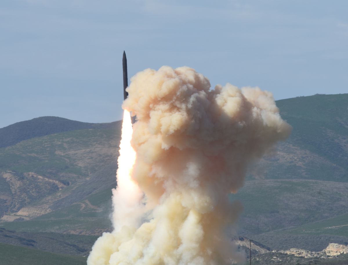 This photo provided by the Defense Department's Missile Defense Agency, taken Jan. 28, 2016, shows a long-range ground-based interceptor is launched from Vandenberg Air Force Base, Calif. As North Korea rattles its nuclear saber and threatens to bomb the U.S. at any moment, a nerve-jangling question hangs in the air: If North Korea did launch a nuclear-armed missile at an American city, could the Pentagons missile defenses shoot it down beyond U.S. shores? (Defense Department's Missile Defense  Agency via AP) (AP)