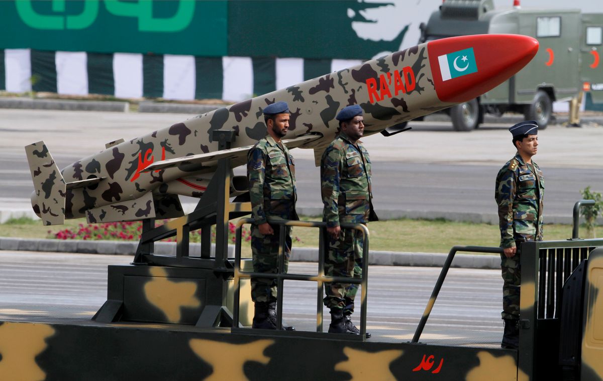 A Pakistani-made Cruise missile in Islamabad, Pakistan  (AP/Anjum Naveed)