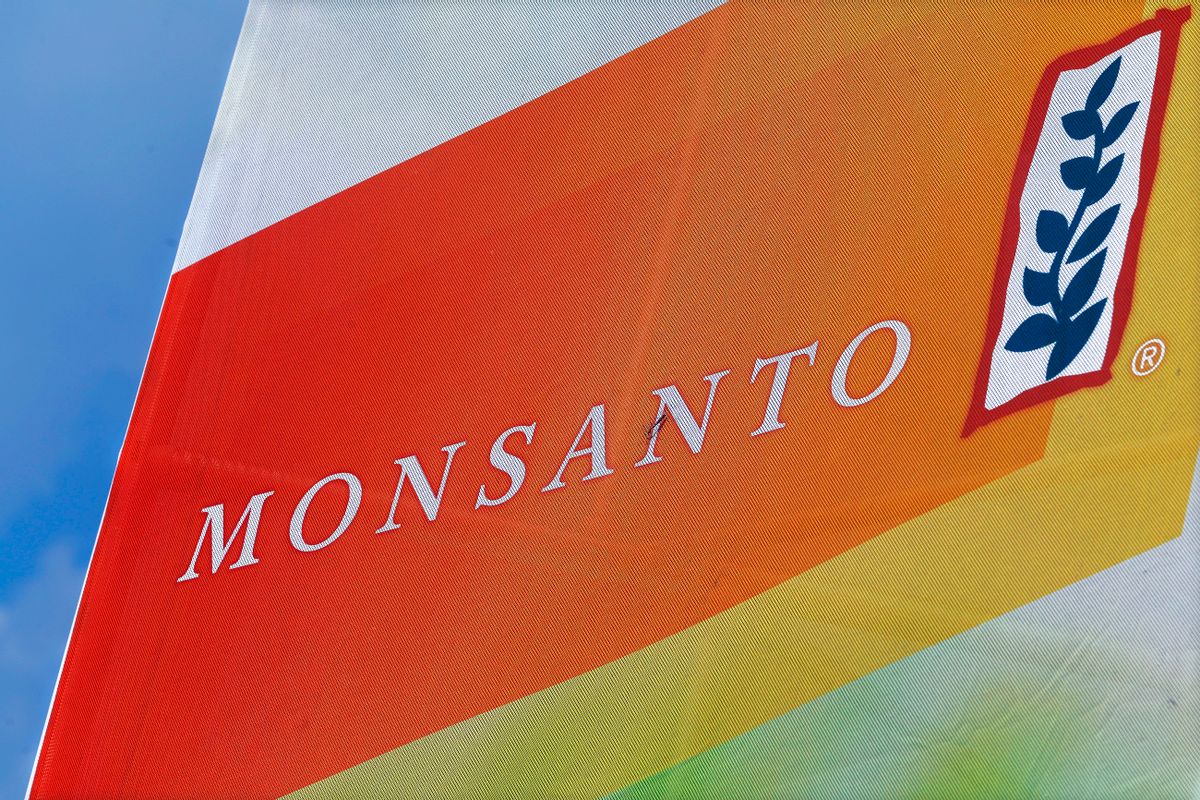 FILE - This Monday, Aug. 31, 2015, file photo, shows the Monsanto logo at the Farm Progress Show in Decatur, Ill. On Wednesday, April 6, 2016, Monsanto reports financial earnings. (AP Photo/Seth Perlman, File) (AP)