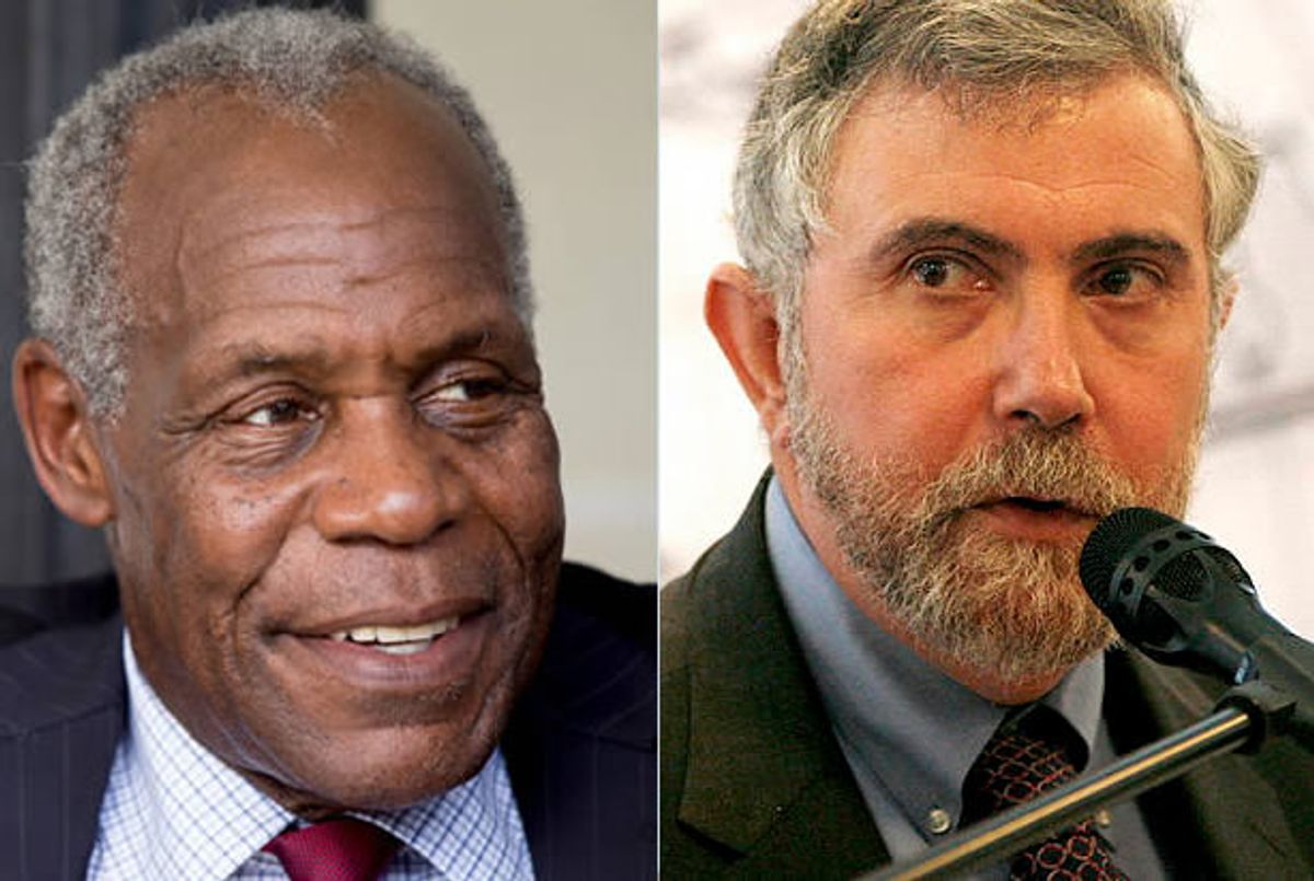 Danny Glover, Paul Krugman (Credit: Reuters/Andrew Harnik, AP/Heribert Proepper)