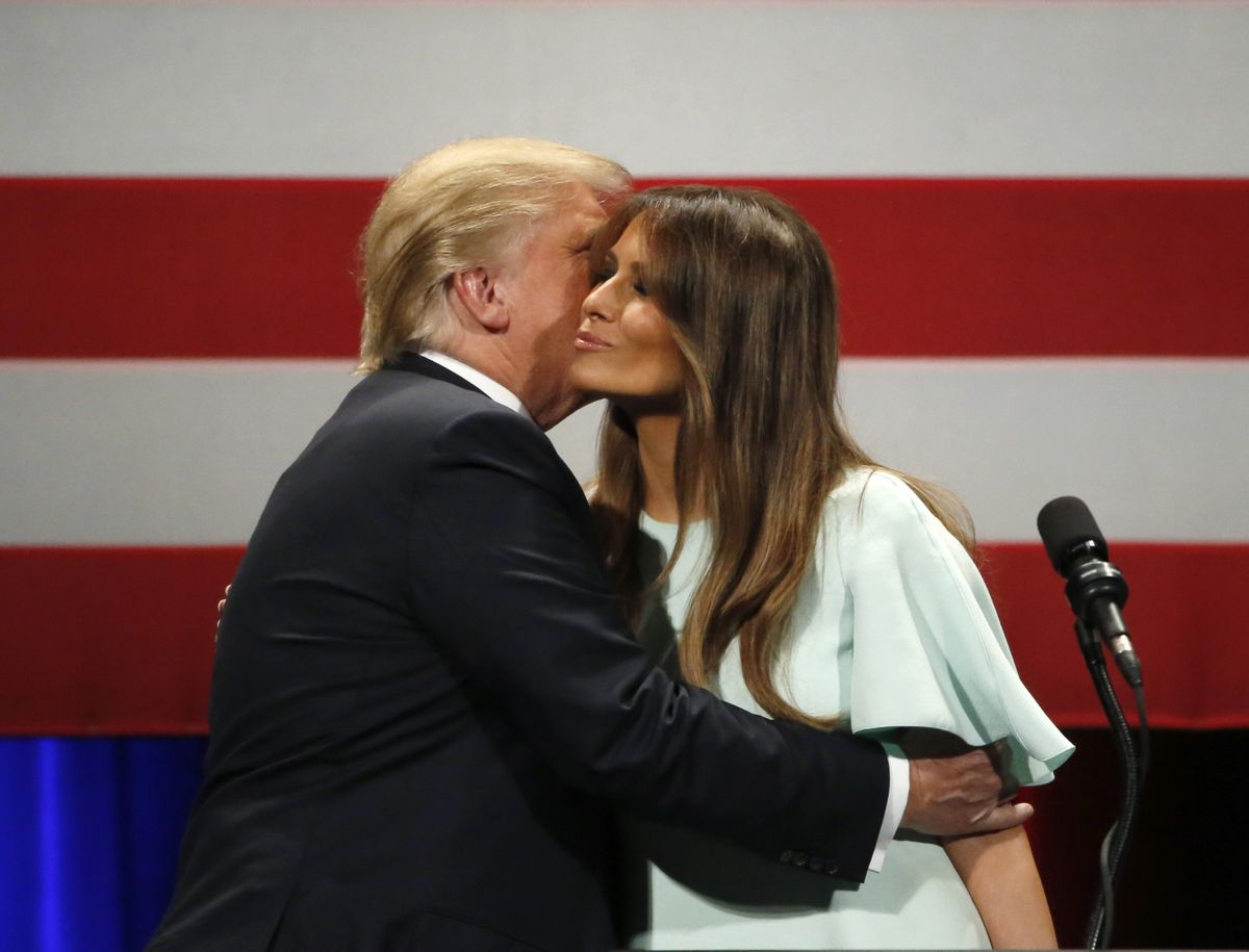 Donald and Melania Trump in Milwaukee (AP Photo/Charles Rex Arbogast)