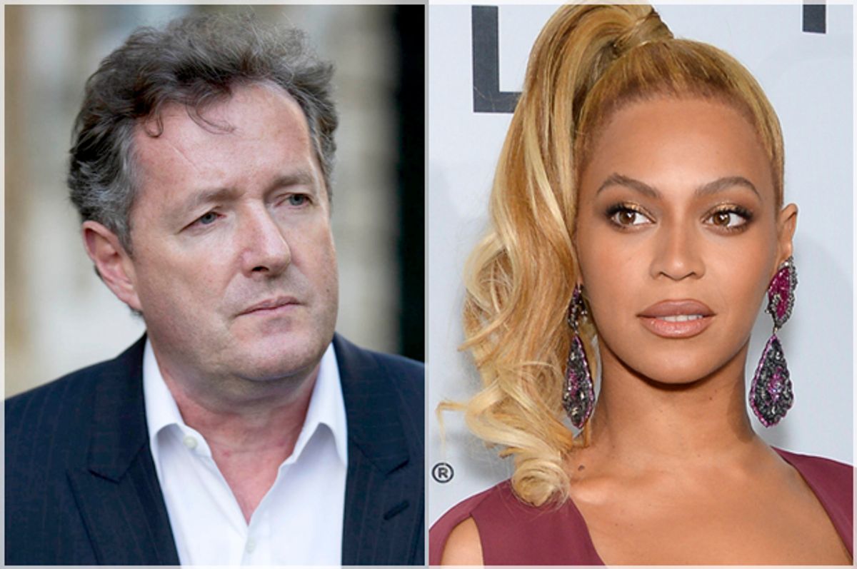 Piers Morgan, Beyoncé   (Reuters/Andrew Burton/AP/Evan Agostini)