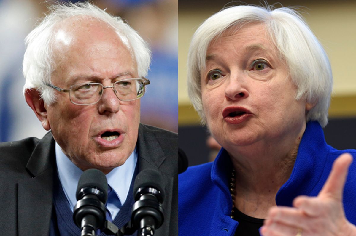 Bernie Sanders, Janey Yellen   (AP/Elaine Thompson/Susan Walsh)