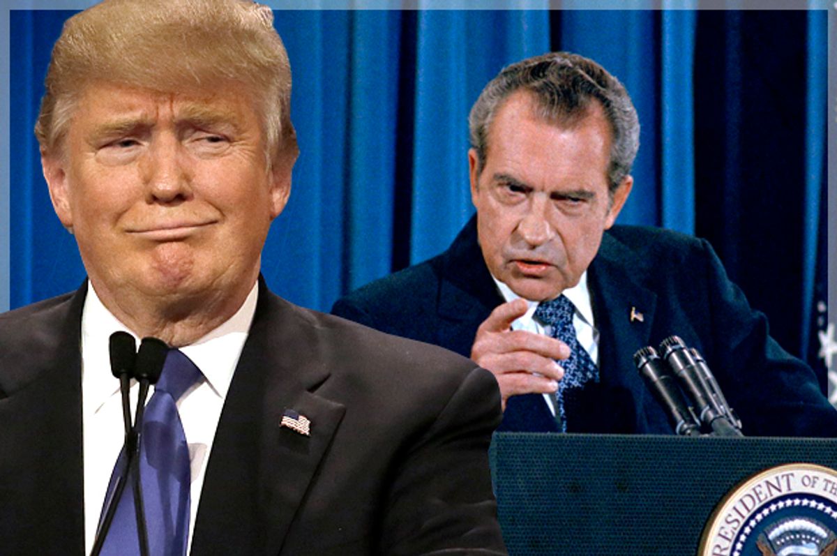 Donald Trump, Richard Nixon   (AP/Carlos Osorio/Photo montage by Salon)
