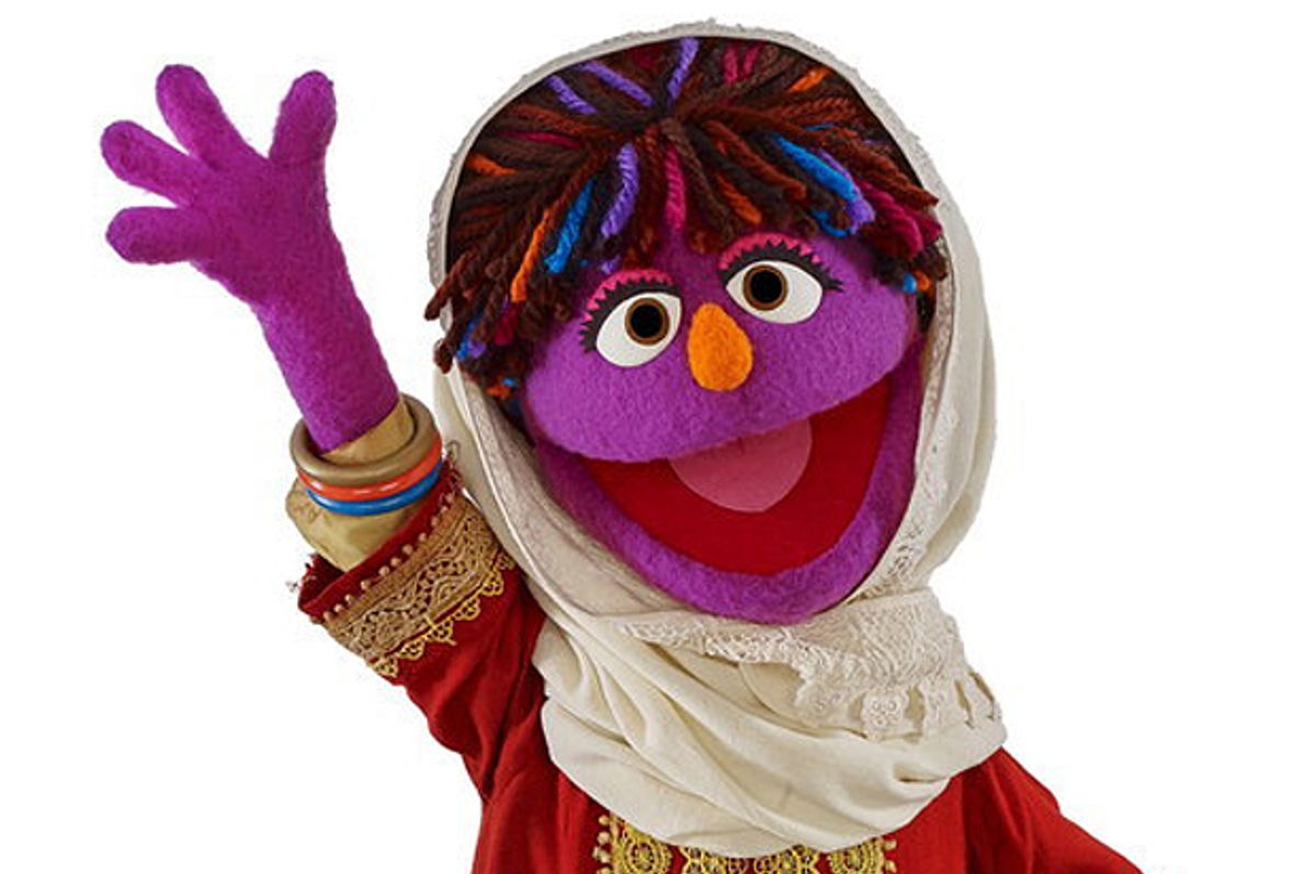 Zari, the news puppet on "Sesame Street"