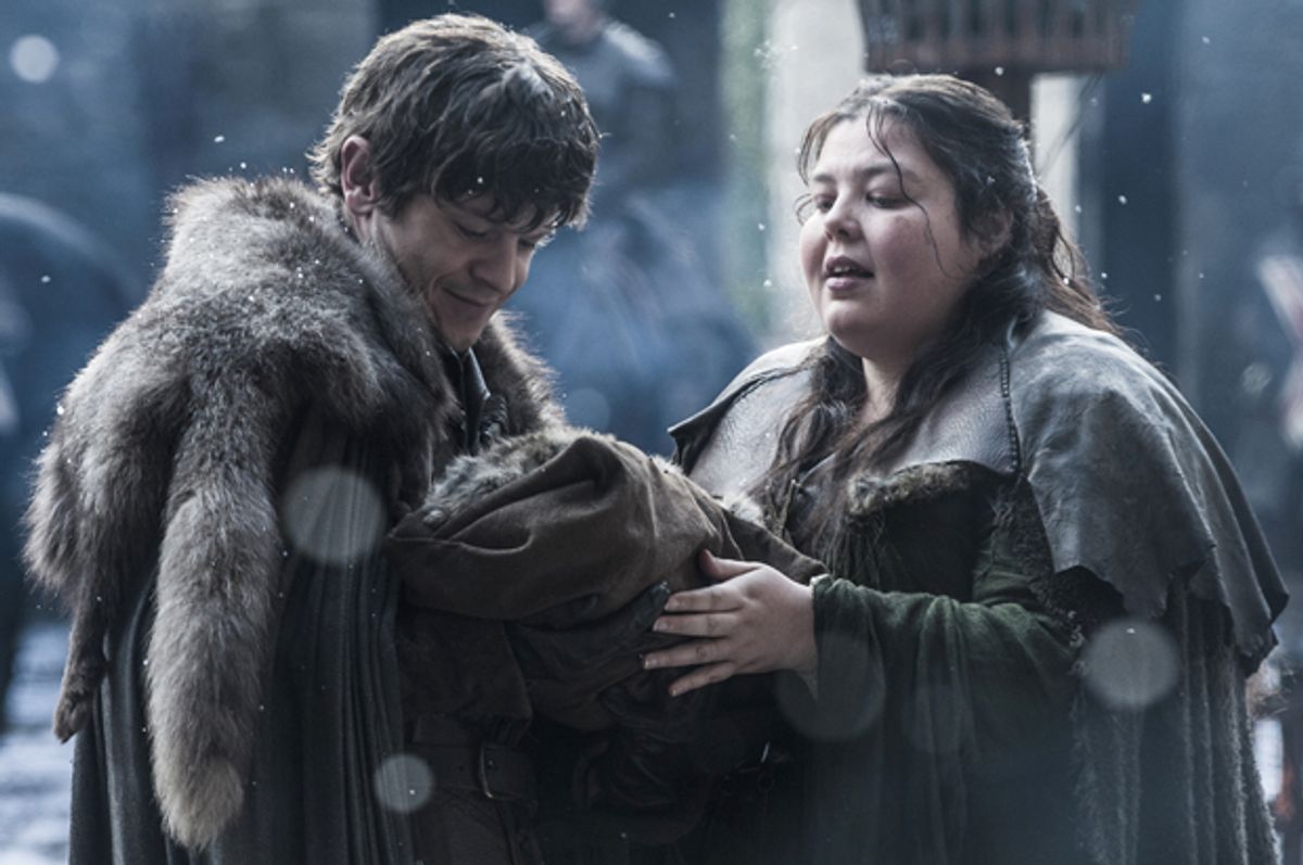 Iwan Rheon and Elizabeth Webster in "Game of Thrones"   (HBO)