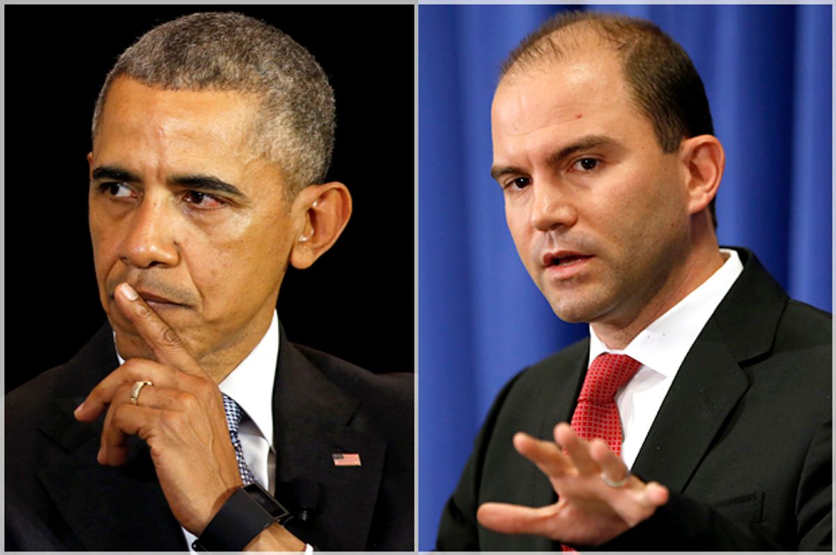 Barack Obama, Ben Rhodes   (Reuters/Kevin Lamarque)
