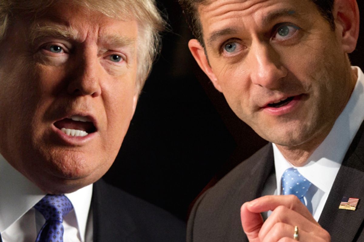 Paul Ryan, Donald Trump   (AP/Richard Drew/Andrew Harnik/Photo montage by Salon)