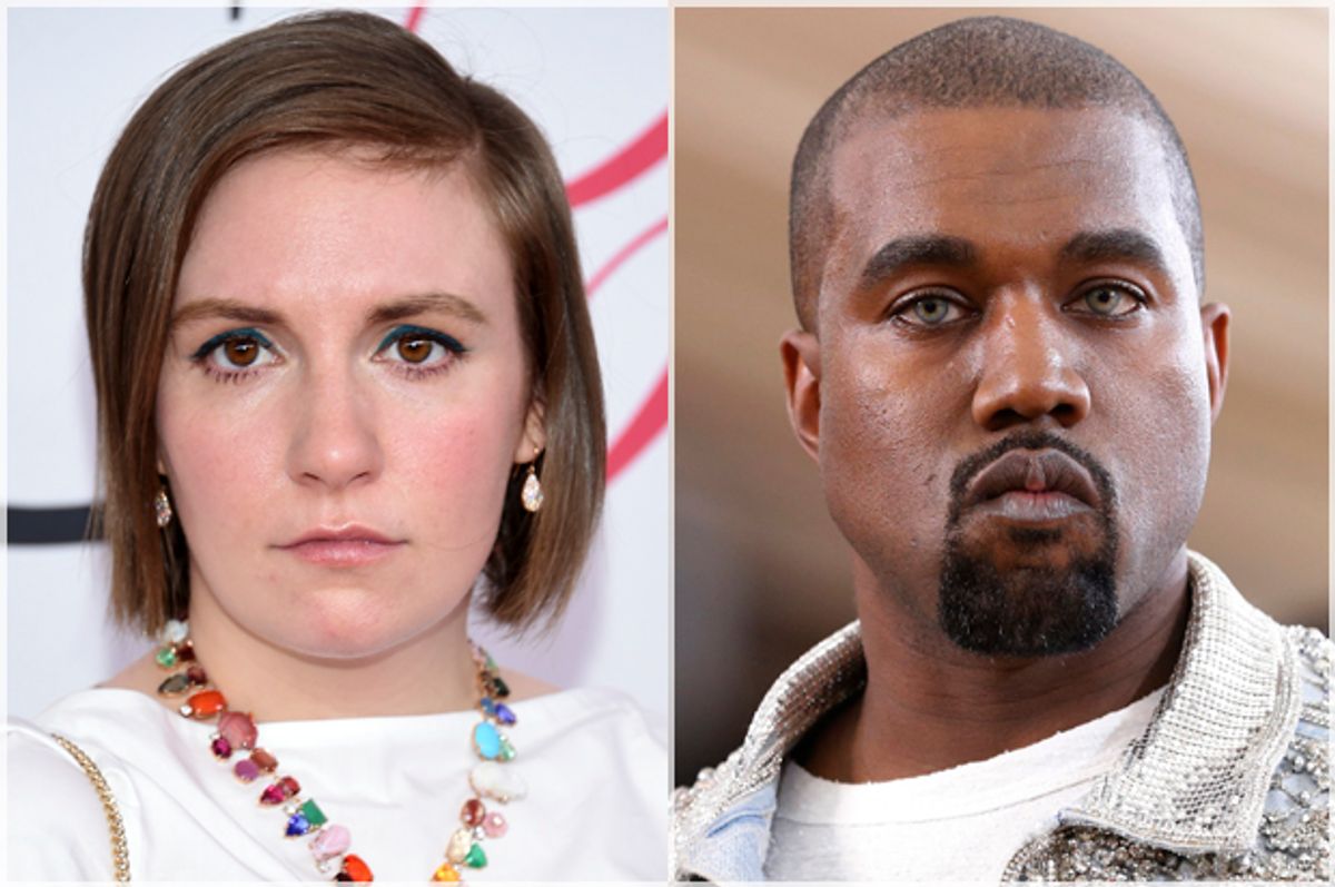 Lena Dunham, Kanye West   (AP/Evan Agostini/Reuters/Lucas Jackson)