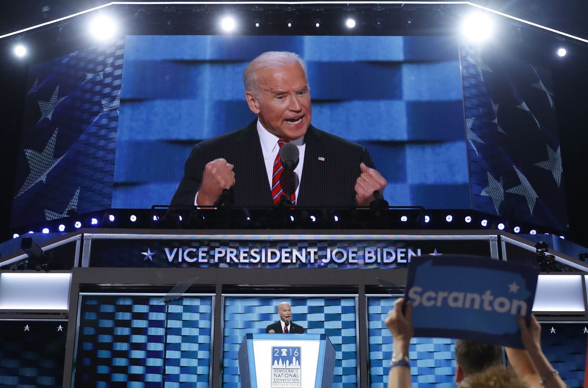 U.S. Vice President Joe Biden speaks on the third night at the Democratic National Convention in Philadelphia, Pennsylvania, U.S. July 27, 2016. REUTERS/Mark Kauzlarich - RTSJZRW (Reuters)