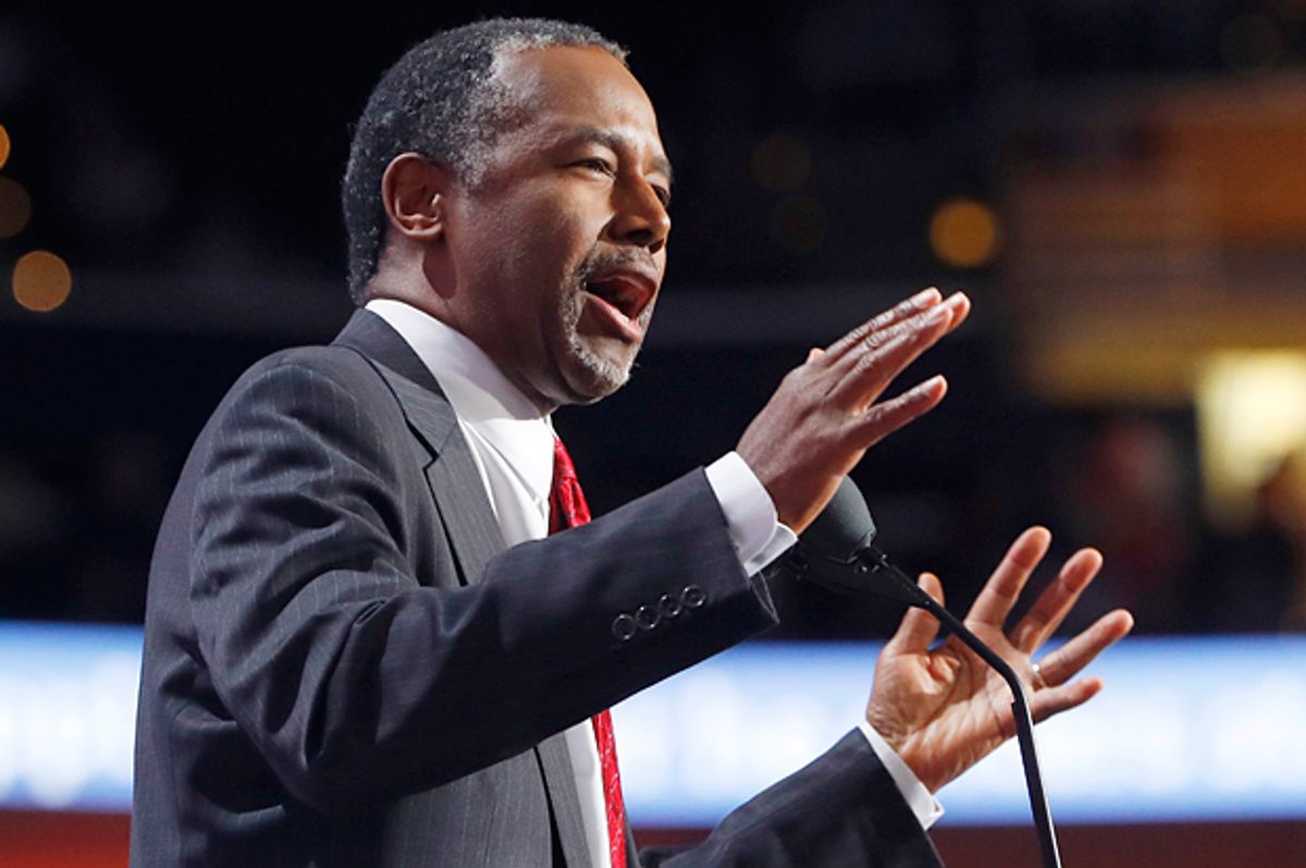 Ben Carson speaks at the Republican National Convention in Cleveland, July 19, 2016.   (Reuters/Aaron P. Bernstein)