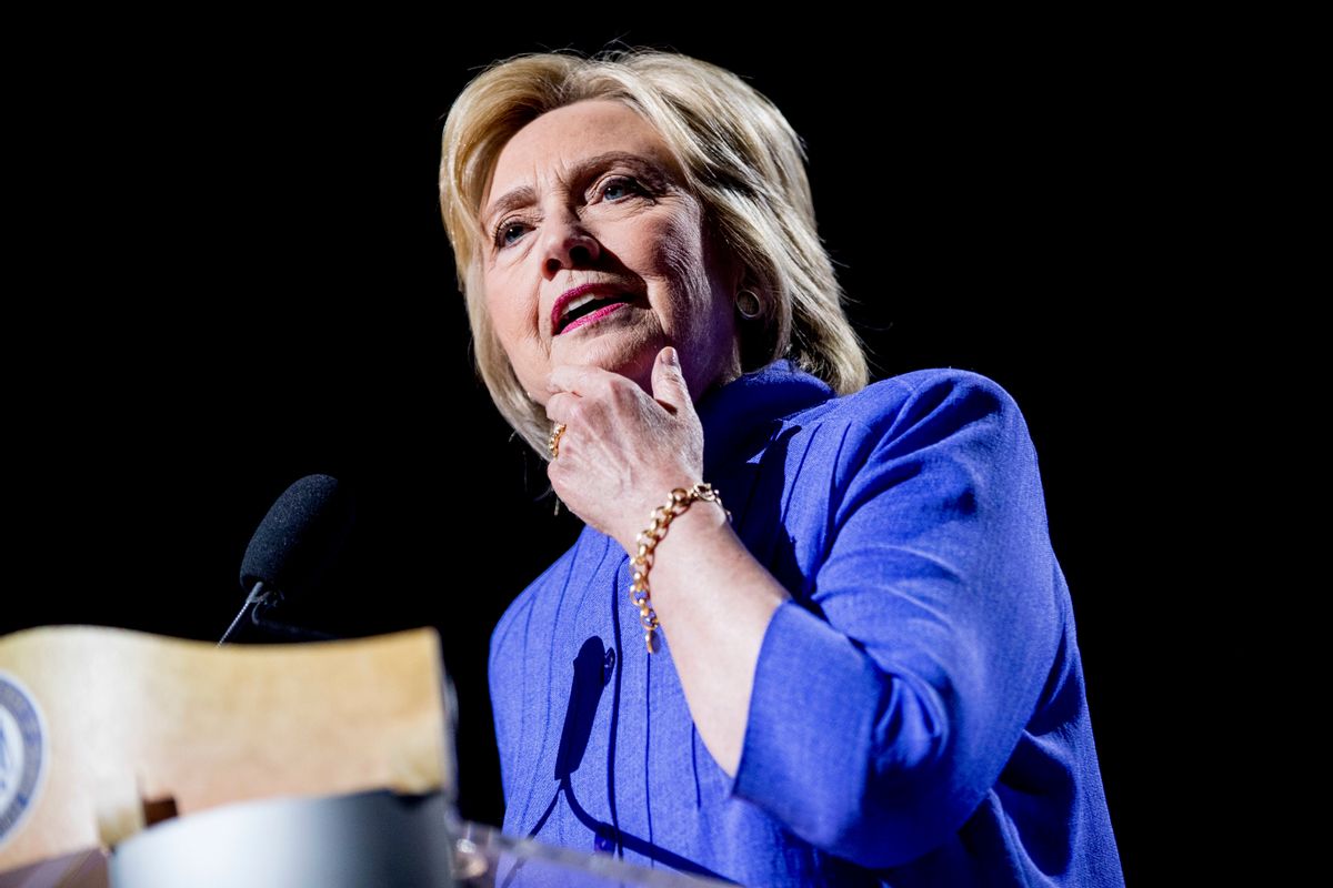 Democratic presidential candidate Hillary Clinton speaks at the 107th National Association for the Advancement of Colored People annual convention at the Duke Energy Convention Center in Cincinnati, Monday, July 18, 2016. (AP Photo/Andrew Harnik) (AP)