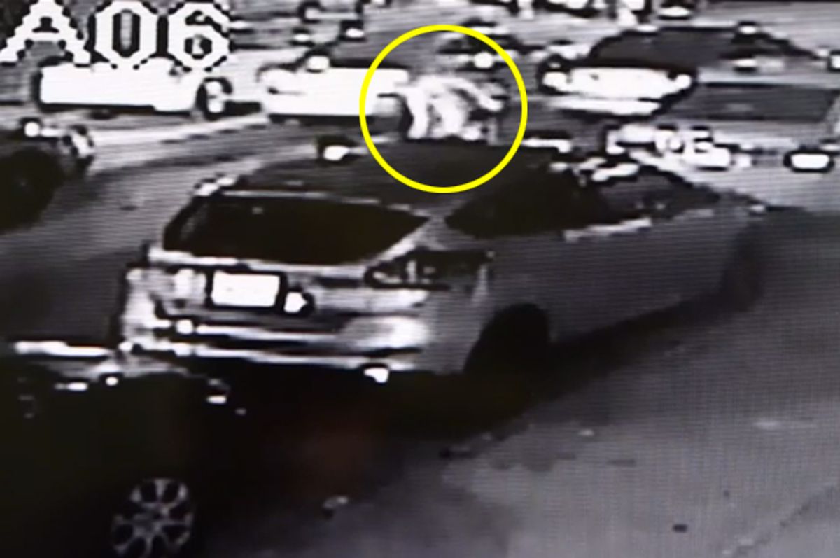 Surveillance footage showing Delrawn Small moments after being shot 