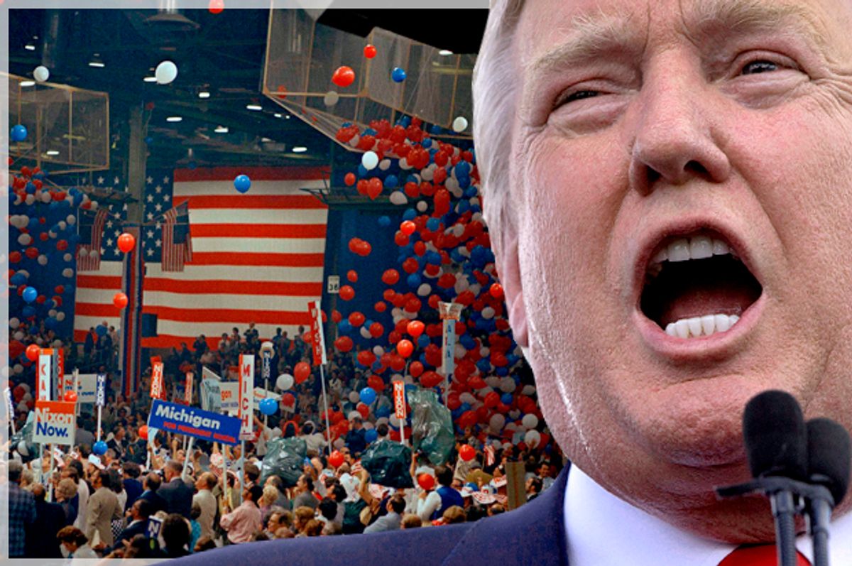 Donald Trump; The 1972 Republican National Convention in Miami.   (AP/Carolyn Kaster/Photo montage by Salon)