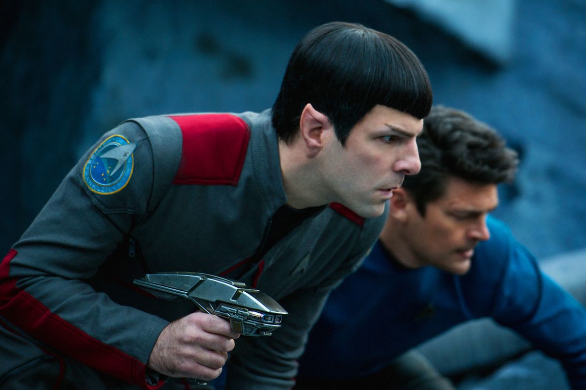 In this image released by Paramount Pictures, Zachary Quinto, left, and Karl Urban appear in a scene from "Star Trek Beyond." (Kimberley French/Paramount Pictures via AP) (AP)