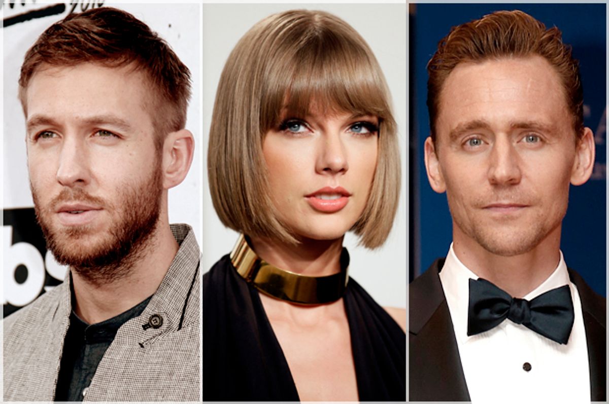 Calvin Harris, Taylor Swift, Tom Hiddleston   (Reuters/Danny Moloshok/Jonathan Ernst)