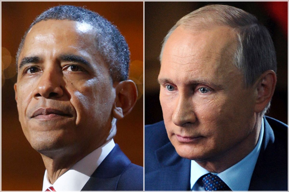 Barack Obama; Vladimir Putin   (Reuters/Jonathan Ernst/Michael Klimentyev)