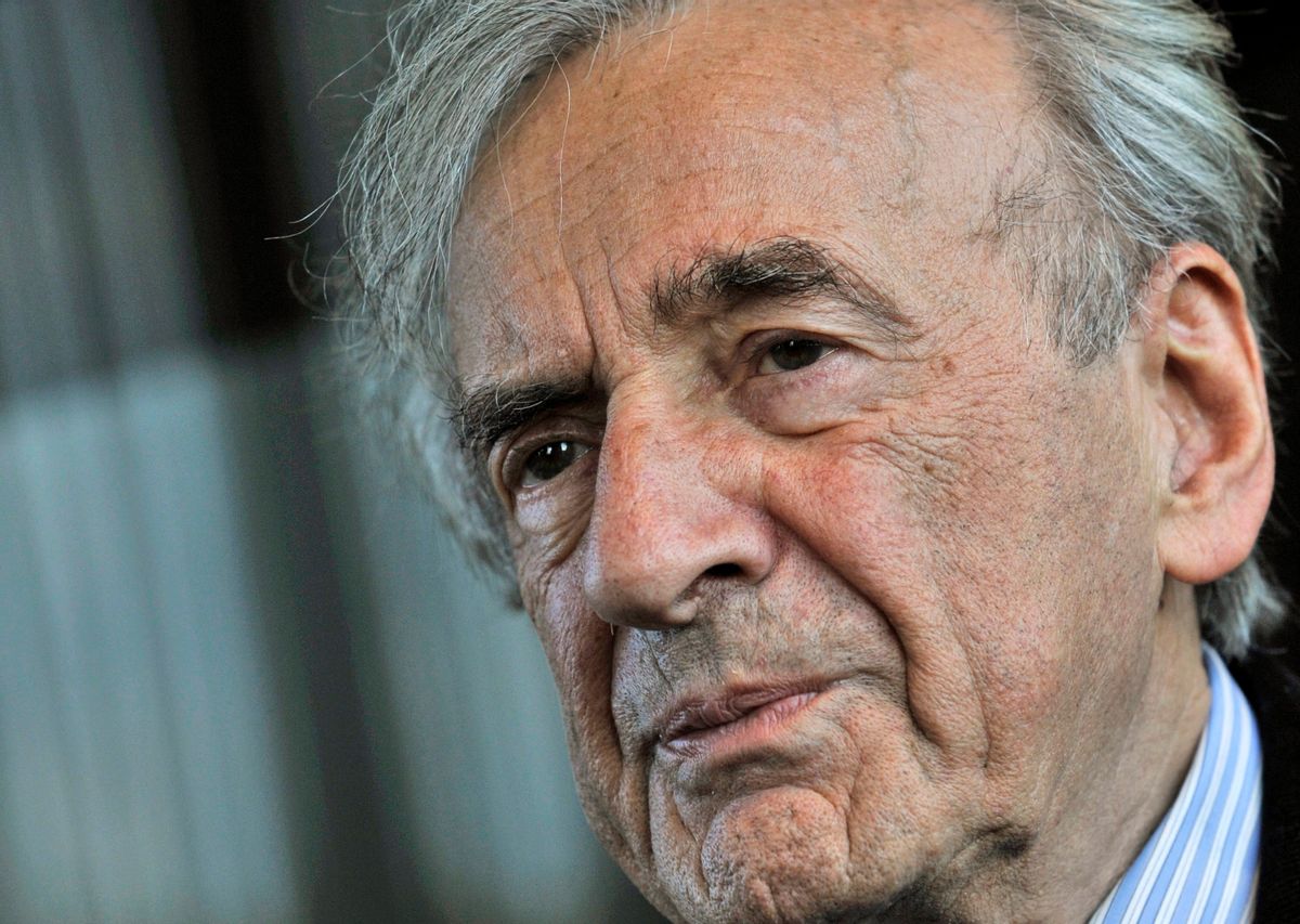 FILE - In this Dec. 10, 2009 file photo, Elie Wiesel listens during an interview with The Associated Press in Budapest, Hungary.  Wiesel, the Nobel laureate and Holocaust survivor has died. His death was announced Saturday, July 2, 2016  by Israel's Yad Vashem Holocaust Memorial. (AP Photo/Bela Szandelszky)