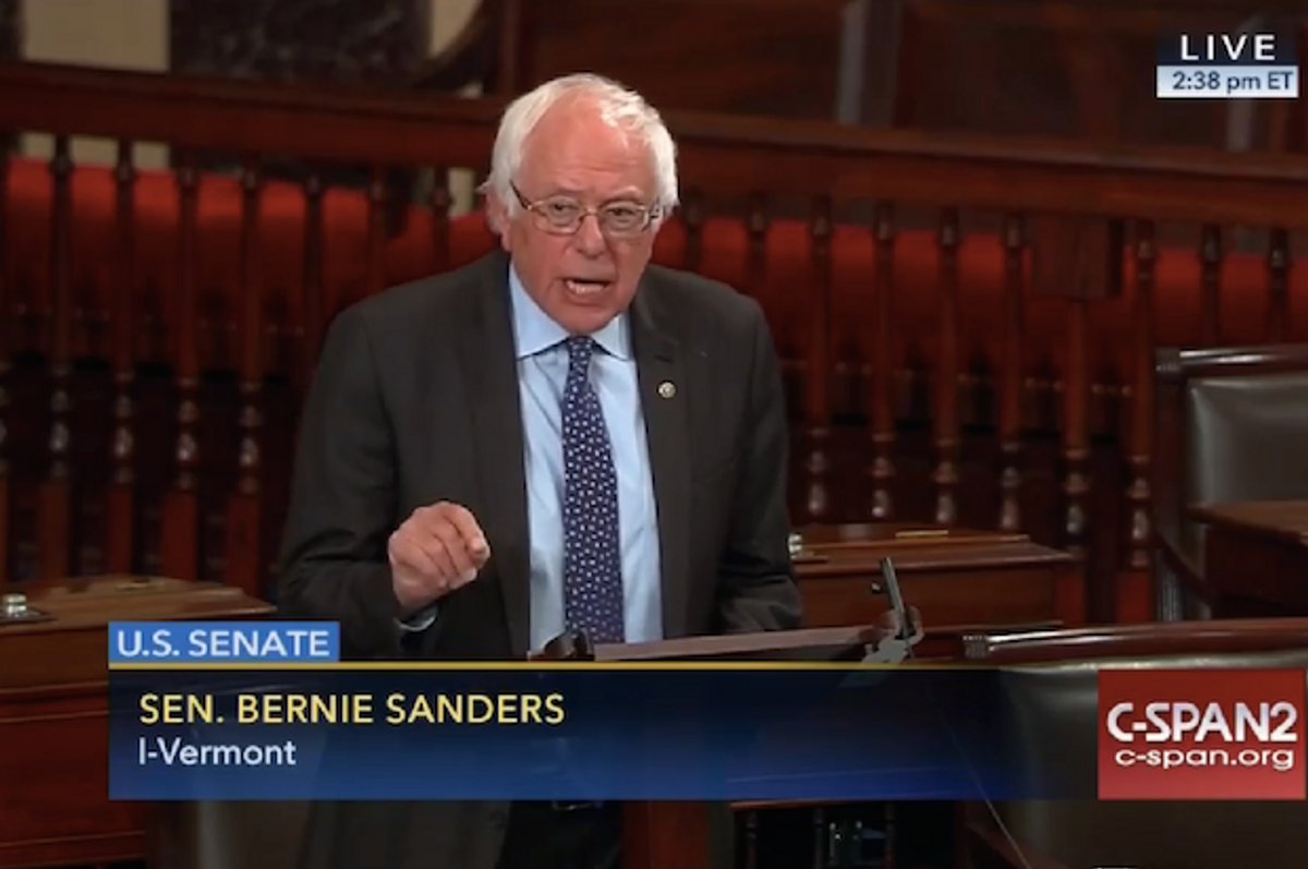 Bernie Sanders speaking on the Senate floor against the PROMESA bill on Wednesday, June 29, 2016  (C-SPAN)