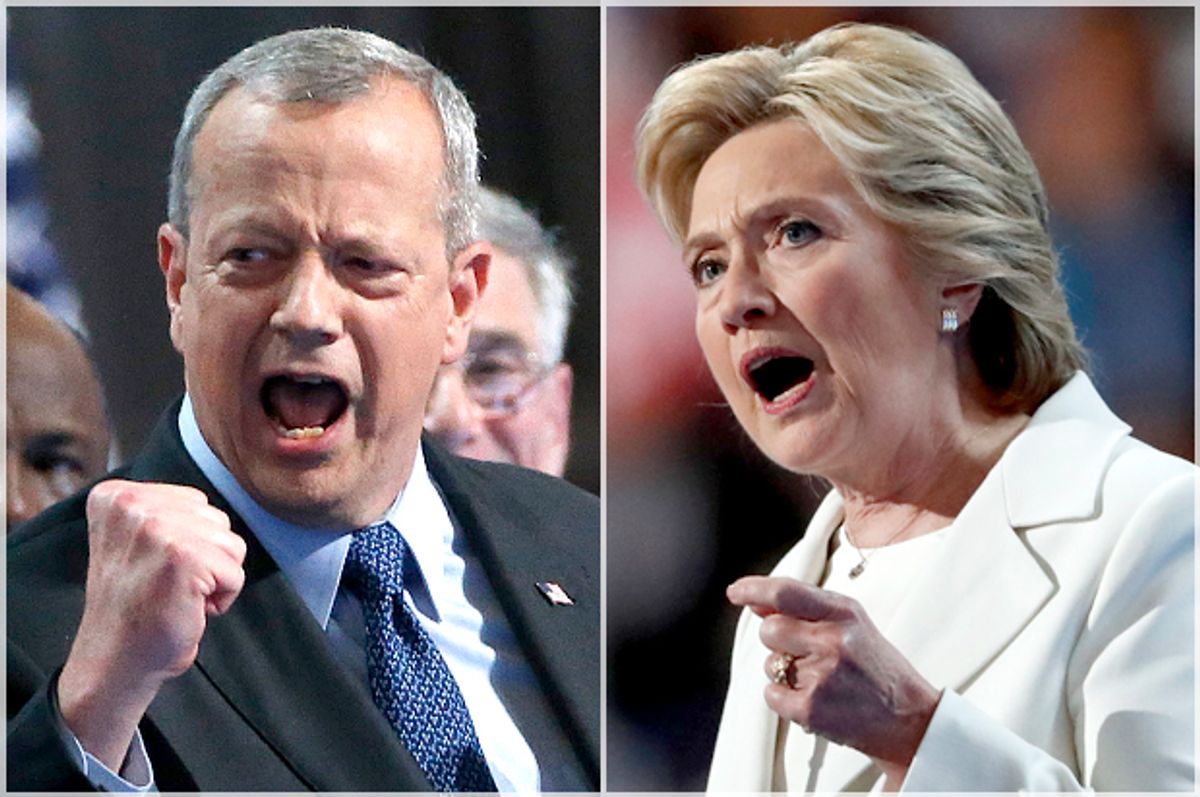 John Allen; Hillary Clinton   (Reuters/Lucy Nicholson/AP/Paul Sancya)