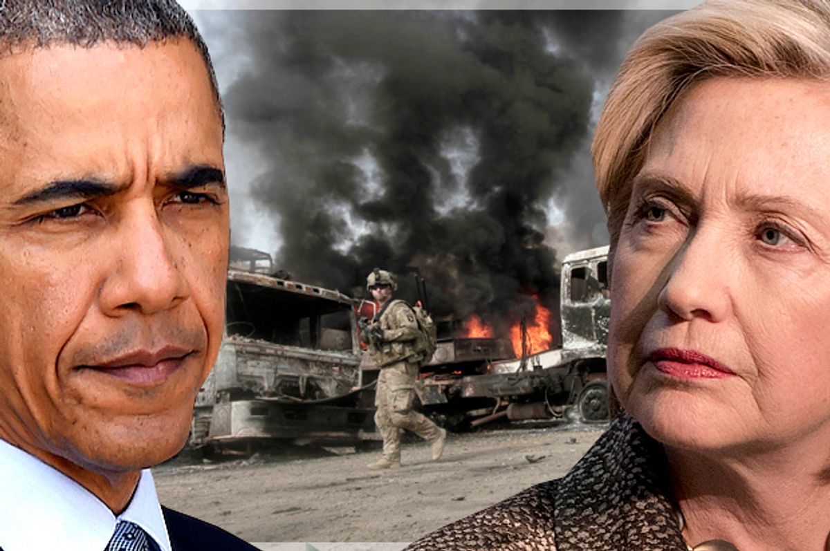Barack Obama; Hillary Clinton   (AP/Seth Wenig/Jacquelyn Martin/Reuters/Parwiz Parwiz/Photo montage by Salon)