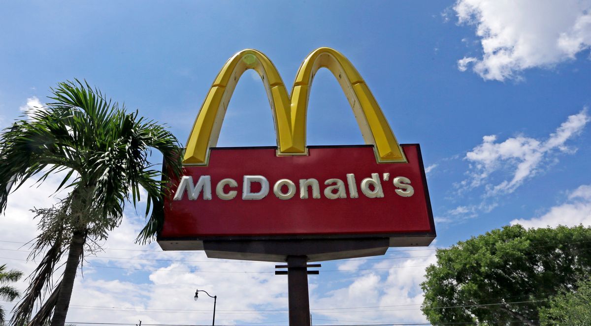 This Tuesday, June 28, 2016, photo shows a McDonald's sign in Miami. Already, the emergence of smaller rivals promising more wholesome alternatives has major restaurant chains scrambling to improve the image of their food. But some of the tweaks they’re making underscore how far they have to go in changing perceptions. Convincing people it serves wholesome food is particularly important for McDonald’s, which has long courted families with its Happy Meals and Ronald McDonald mascot. (AP Photo/Alan Diaz) (AP)