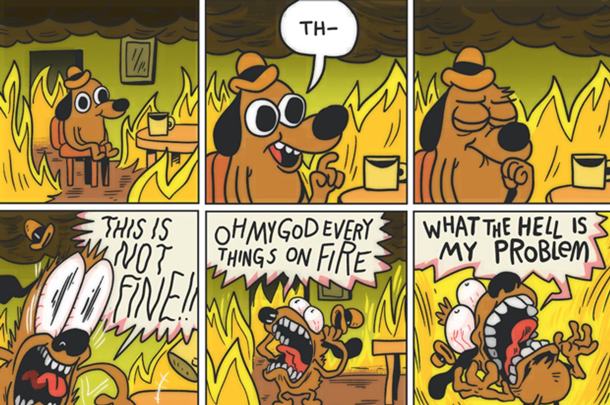 This is fine cartoonist on why it's not fine, after all: It's a response  to how weird and bad 2016 has made me feel