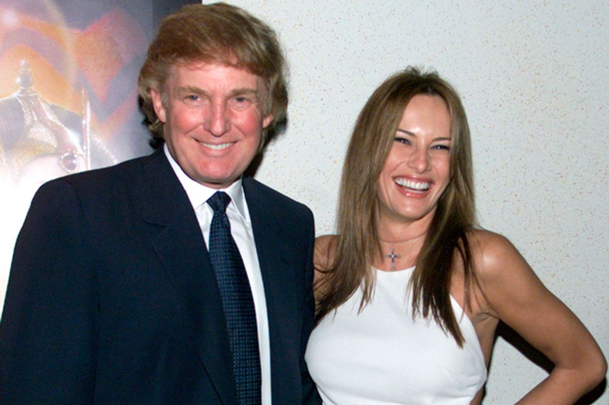 Donald Trump and Melania Knauss arrive at the New York premiere of Star Wars Episode I: "The Phantom Menace," May 16, 1999.   (Reuters)