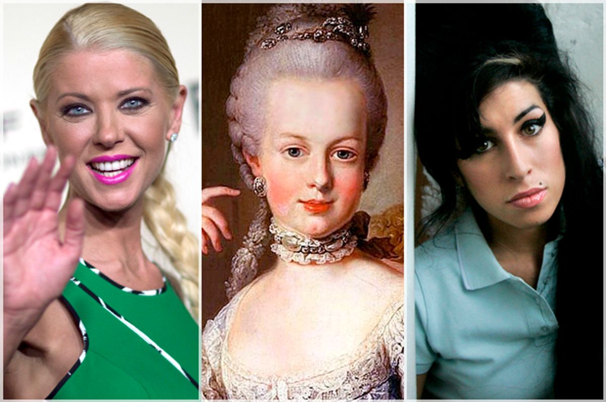 Tara Reid; Marie Antoinette; Amy Winehouse   (Reuters/Mario Anzuoni/Wikimedia/AP/Matt Dunham)