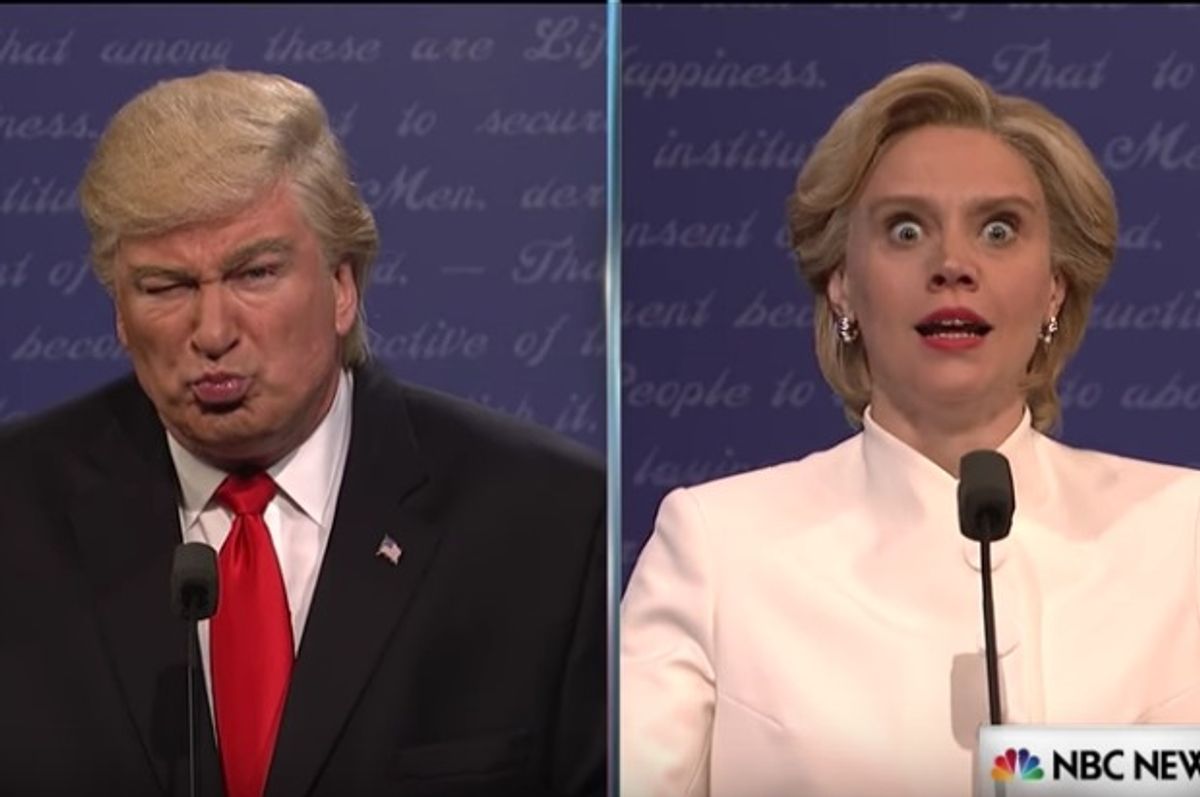 Alec Baldwin as Donald Trump and Kate McKinnon as Hillary Clinton on "Saturday Night Live" (NBC)