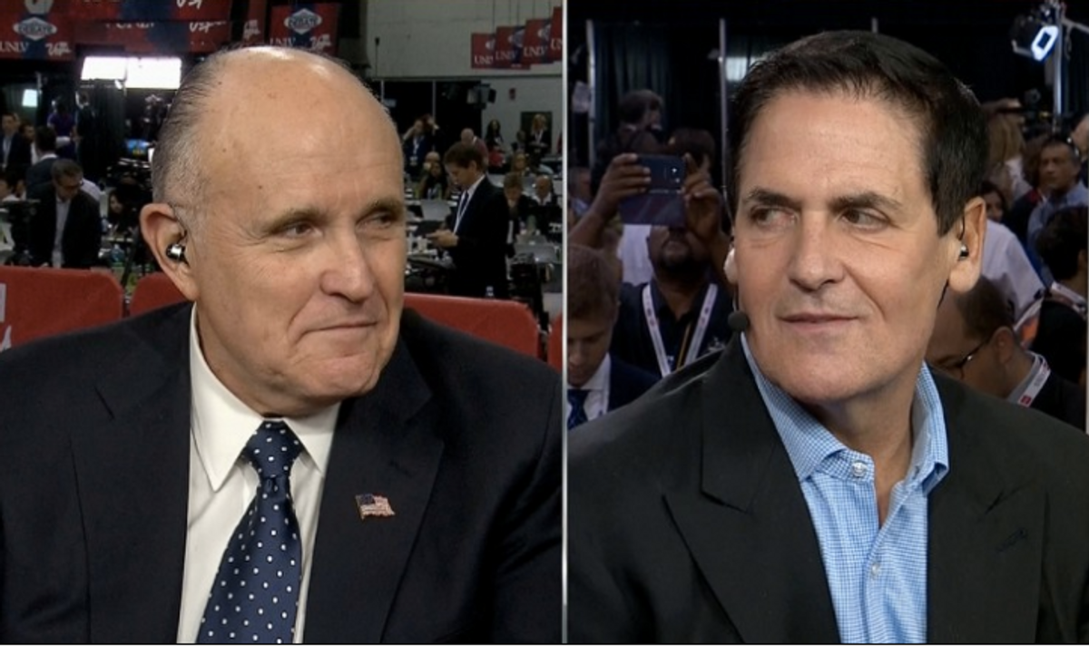 Mark Cuban debates Rudy Giuliani ahead of the final presidential debate, October 19, 2016 (CNN)