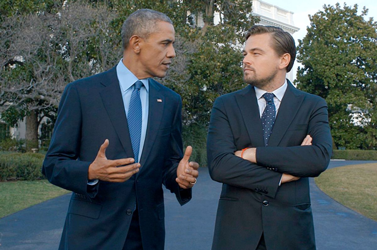 Barack Obama and Leonardo DiCaprio in "Before the Flood"   (National Geographic Channel)