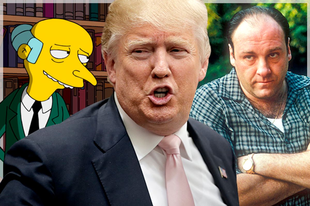 Charles Montgomery Burns; Donald Trump; Tony Soprano   (Fox/Reuters/Chris Keane/HBO/Salon)