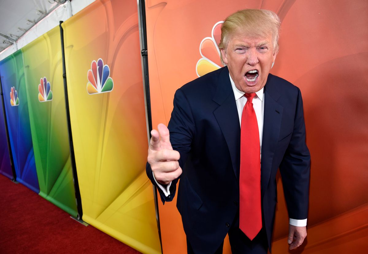FILE - In this Jan. 16, 2015 file photo, Donald Trump, host of the reality television series "The Celebrity Apprentice," poses for photographers at the NBC 2015 Winter TCA Press Tour in Pasadena, Calif. In his years on the "The Apprentice," Trump repeatedly demeaned women with sexist language, according to show insiders who said he rated female contestants by the size of their breasts and talked about which ones he'd like to have sex with. (Photo by Chris Pizzello/Invision/AP, File) (AP)