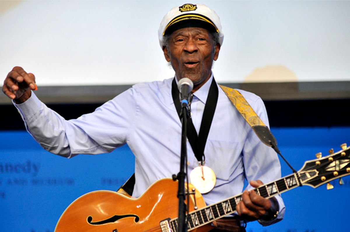 Music legend Chuck Berry plays "Johnny B. Goode"   (AP/Josh Reynolds)