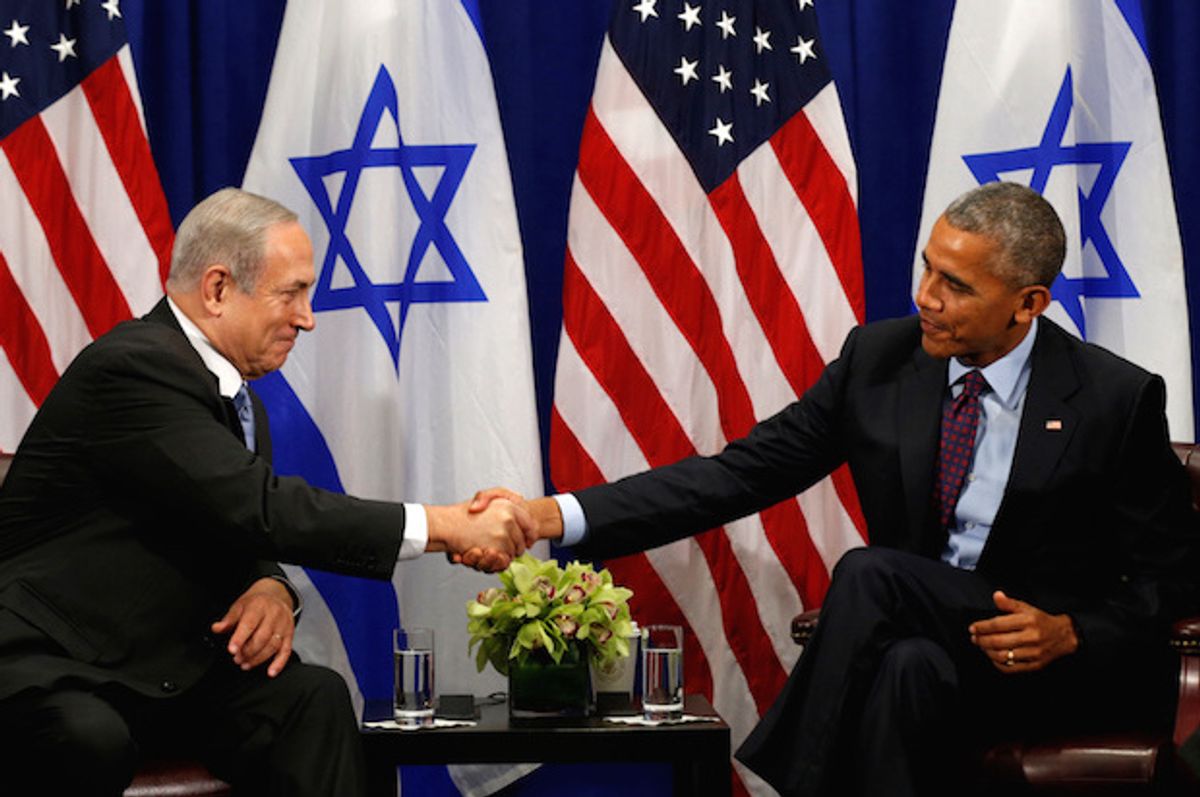 U.S. President Barack Obama meets with Israeli Prime Minister Benjamin Netanyahu in New York on September 21, 2016  (Reuters/Kevin Lamarque)