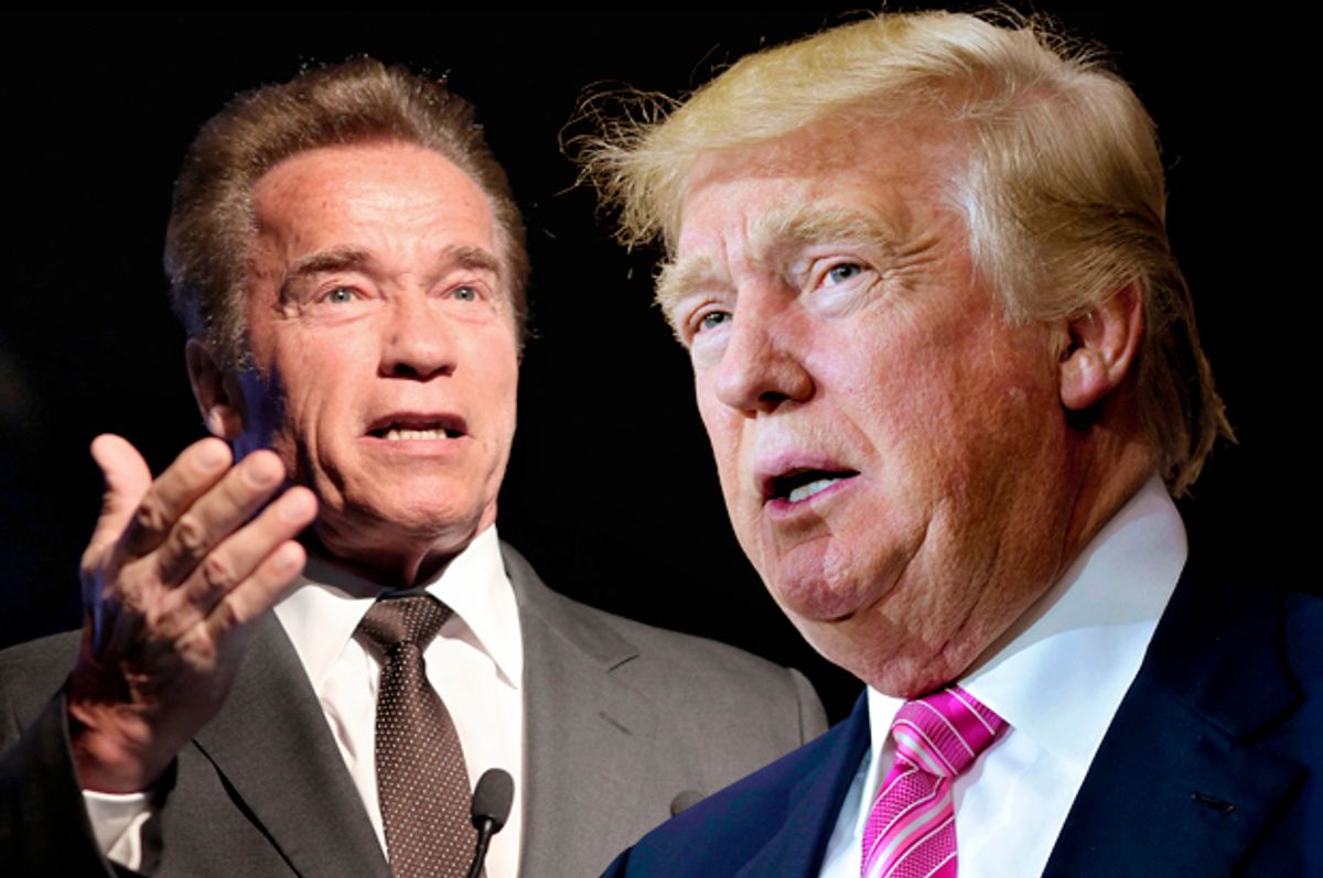 Arnold Schwarzenegger; Donald Trump   (Getty/Quinn Rooney/Mandel Ngan/Photo montage by Salon)