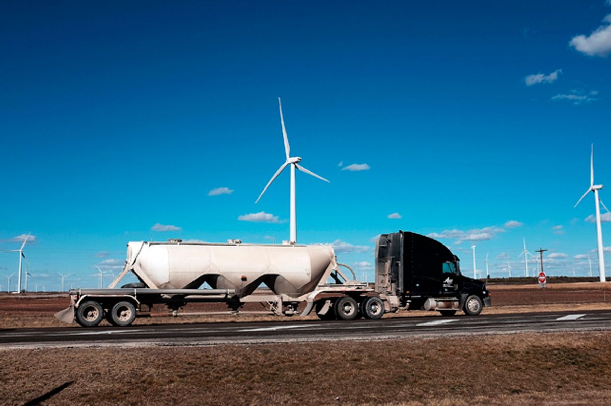 Wind turbines at a wind farm in Colorado City, Texas, January 21, 2016.   (Getty/Spencer Platt)