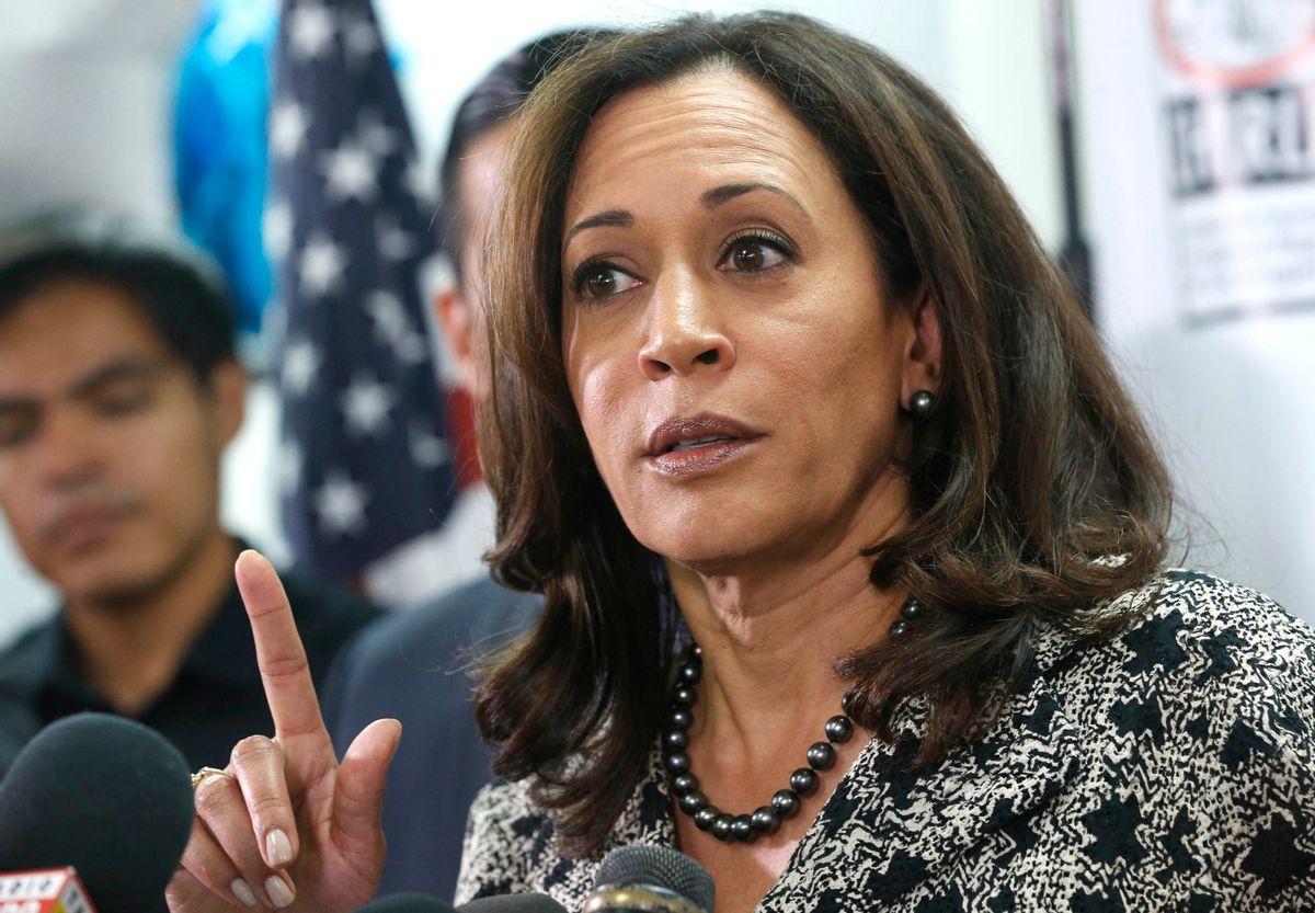 Senator-elect Kamala Harris speaks with immigrant families and their advocates, discussing the election results and the nation's future in Los Angeles, Thursday, Nov.10, 2016. Harris said she will fight to preserve protections advocates fear could be dismantled once Donald Trump becomes president. (AP Photo/Nick Ut) (AP)