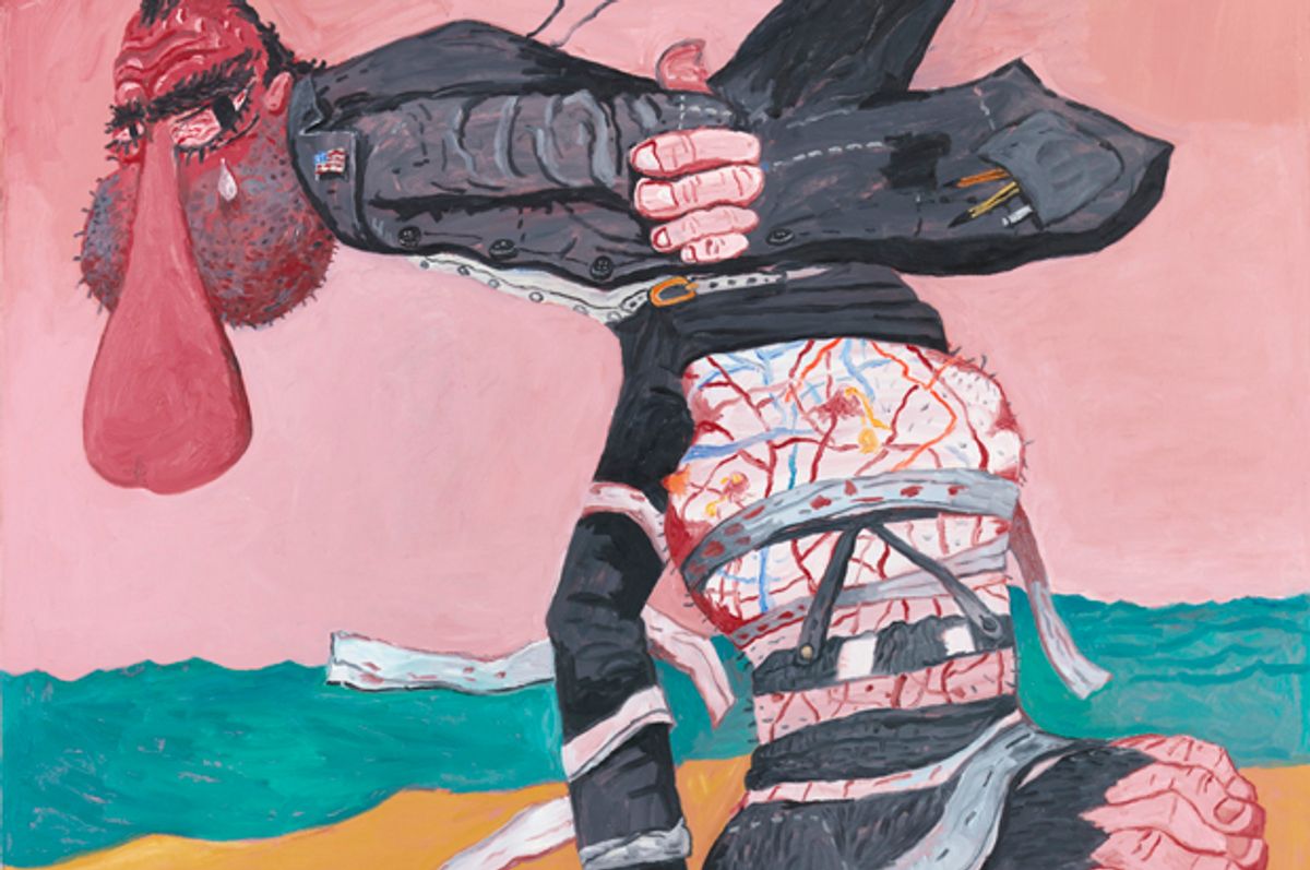 Detail of  "San Clemente" by Philip Guston.   (The Estate of Philip Guston, Courtesy Hauser & Wirth; Photo: Christopher Burke Studio)