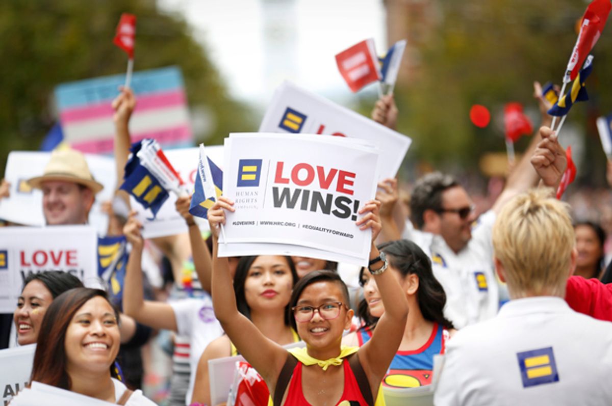 Participants celebrate at the San Francisco Pride Parade   (AP/Adm Golub)