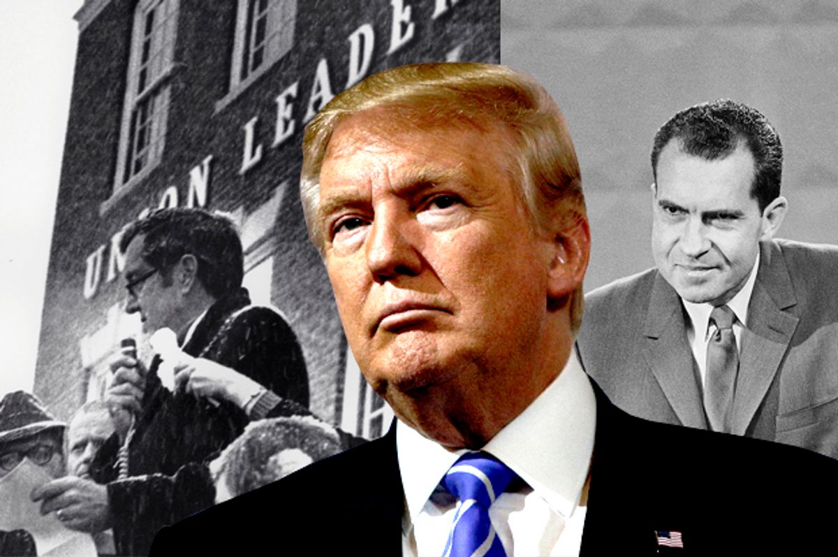 Edmund Muskie; Donald Trump; Richard Nixon   (AP/Reuters/Eric Thayer/Salon)