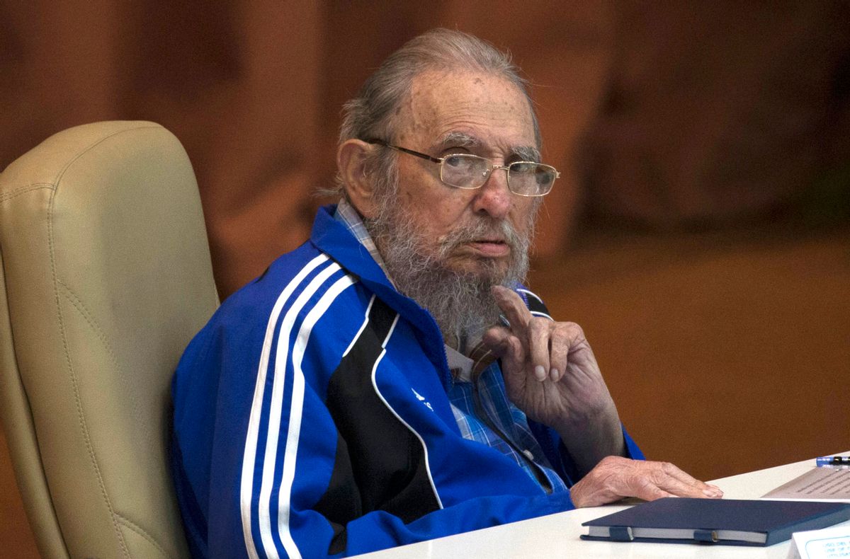 FILE - In this April 19, 2016 file photo, Fidel Castro attends the last day of the 7th Cuban Communist Party Congress in Havana, Cuba. Fidel Castro formally stepped down in 2008 after suffering gastrointestinal ailments and public appearances have been increasingly unusual in recent years. Cuban President Raul Castro has announced the death of his brother Fidel Castro at age 90 on Cuban state media on Friday, Nov. 25, 2016. (Ismael Francisco/Cubadebate via AP, File) (AP)
