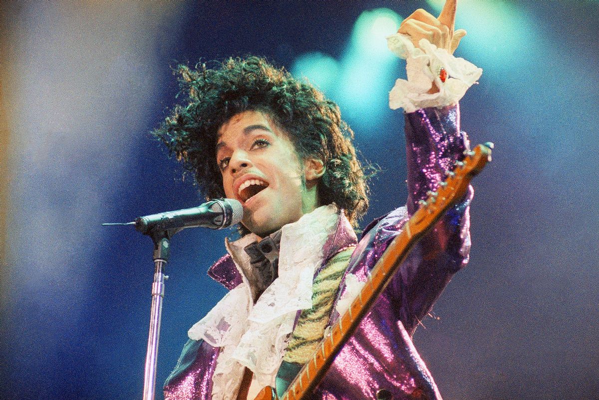 FILE - In this Feb. 18, 1985 file photo, Prince performs at the Forum in Inglewood, Calif. Prince's NPG Records is suing for copyright infringement after it says Jay Z’s Tidal music service streamed Prince’s songs without permission following the pop icon’s death earlier this year. The lawsuit was filed in Minneapolis federal court on Tuesday, Nov. 15, 2016. (AP Photo/Liu Heung Shing, File) (AP)